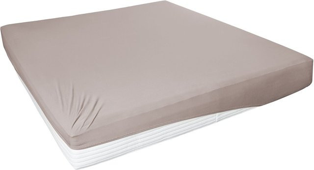 PRIMERA Elastan-Jersey-Spannbetttuch mit Rundumgummi, Farbe: Kiesel, B/T: 90 x 100 cm, L: 200 cm - Bild 1