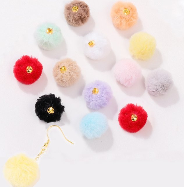 Aclovex Ohrring Charms, Plüsch Pelz Ball Perlen Anhänger, Bunt, Unisex - Bild 1