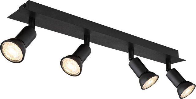 Globo Spotbalken 4-flammig Schwarz Matt aus Metall B/H/L: 50 cm x 9 cm x 6 cm - Bild 2