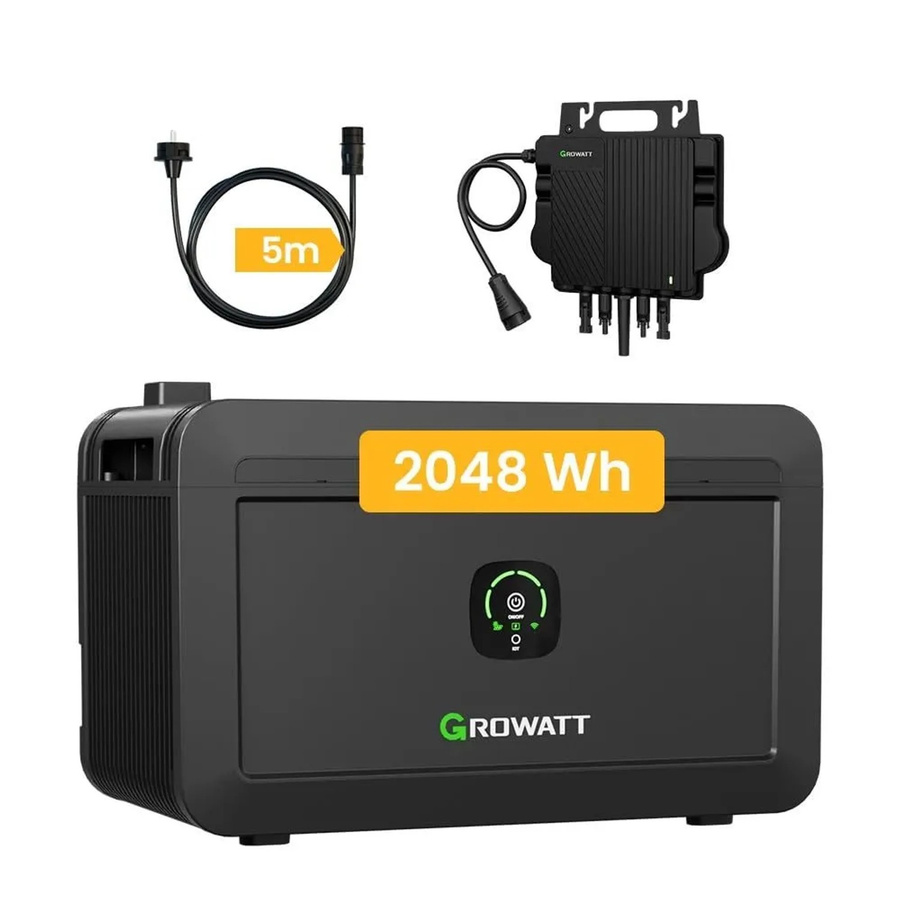 Growatt NOAH 2000 Solarspeicher mit NEO 800M-X Mikrowechselrichter in Schwarz mit Wi-Fi, 2048Wh - Bild 2