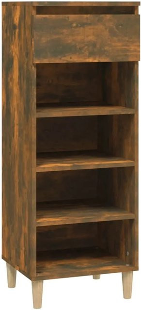vidaXL Schuhschrank Raucheiche in Braun aus Holzwerkstoff und Eukalyptus, B/T/H: 40 x 36 x 105 cm - Bild 1