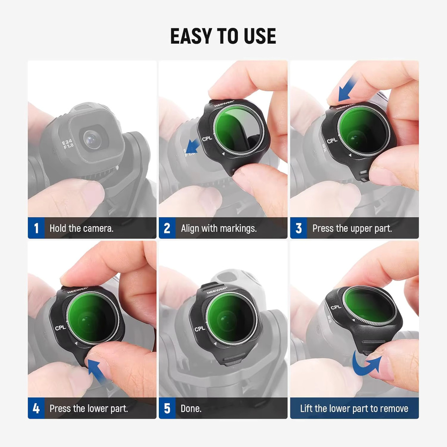 NEEWER CPL-Filter verstellbarer zirkular polarisierender Polarisator-Linsenfilter für DJI Mini 5Pro Drohne - Bild 5