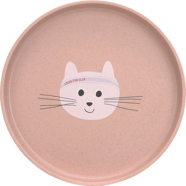 Lässig Kinderteller Tiny Team Katze in Pink mit Zellulose - Bild 1