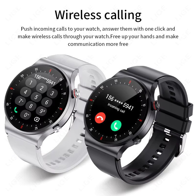 LIGE Smartwatch, Schwarz, Silikon, NFC, Bluetooth, Unisex - Bild 2
