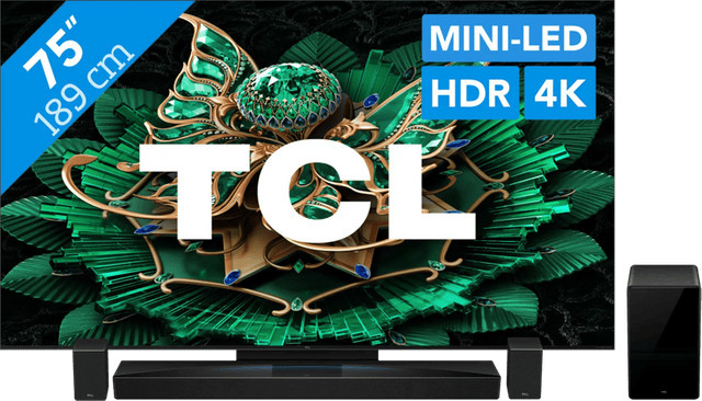 TCL 75 Zoll QD Mini-LED C71K 4K UHD Fernseher Schwarz - Bild 1