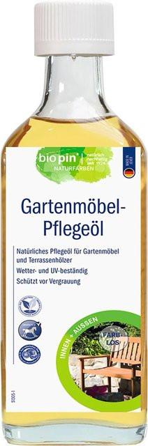 Biopin Gartenmöbel-Pflegeöl Farblos 250 ml für Holz mit wasserabweisender und lebensmittelechter Wirkung - Bild 1