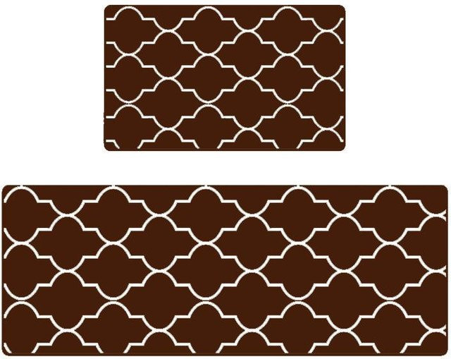 Anti-Ermüdungs-Küchenbodenmatte aus PVC-Schaum in Braun, abwischbare Fußmatte mit rutschfester Oberfläche, B/B: 44 x 70 cm - Bild 1