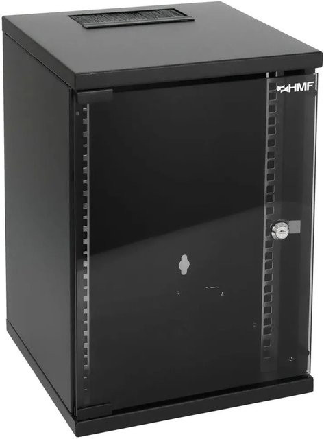 HMF Serverschrank Netzwerkschrank 9HE Wandgehäuse 10 Zoll Schwarz - Bild 1