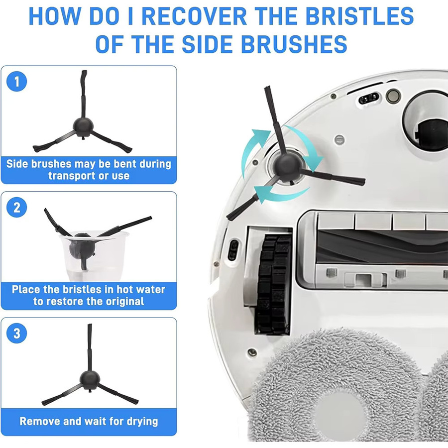 Dreame Bot L30 Ultra und L20 Ultra Zubehör-Set mit Hauptseitenbürste, HEPA-Filter, Mopp-Tuch und Staubbeuteln - Bild 2