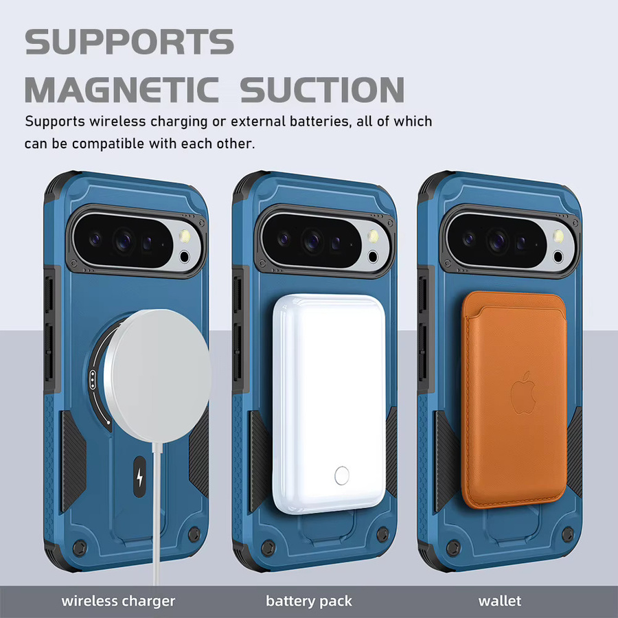 Stoßfeste Magnetische Bundesliga Shell Handyhülle für Google Pixel 10 Pro, Pixel 10, Pixel 9 und Pixel 10 Pro XL in Schwarz oder Grau - Bild 2