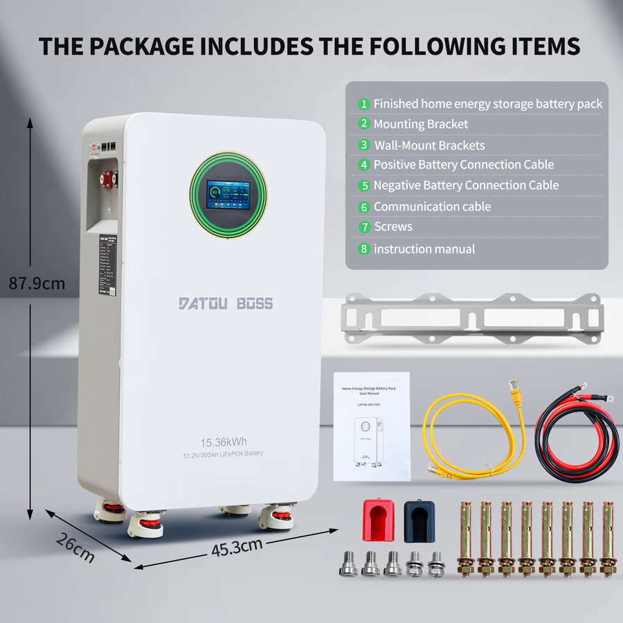 DATOUBOSS Solar-Hybrid-Wechselrichter-Kit mit 15 kWh 300 Ah 48 V LiFePO4-Batterie und 11 kW 48 V Wechselrichter für Netzautarkie, Heim-Backup und Wohnmobile - Bild 2