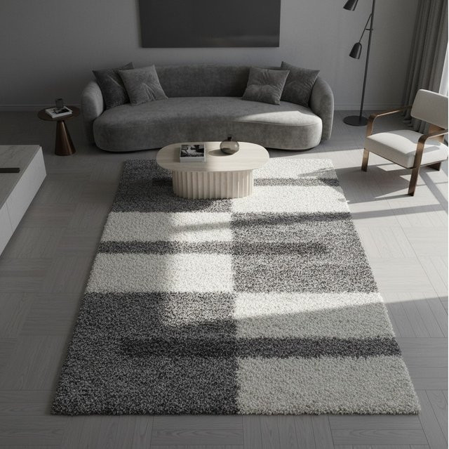 Hochflorteppich Kadima Design modern, grau, B/T: 80 x 150 cm - Bild 1