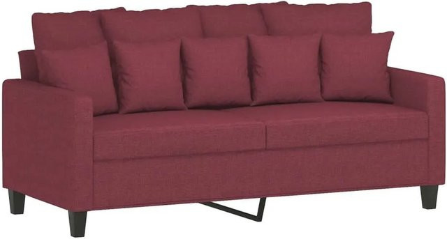 vidaXL 2-Sitzer-Sofa in Weinrot mit Stoffbezug und Metallrahmen, Breite: 140 cm - Bild 1