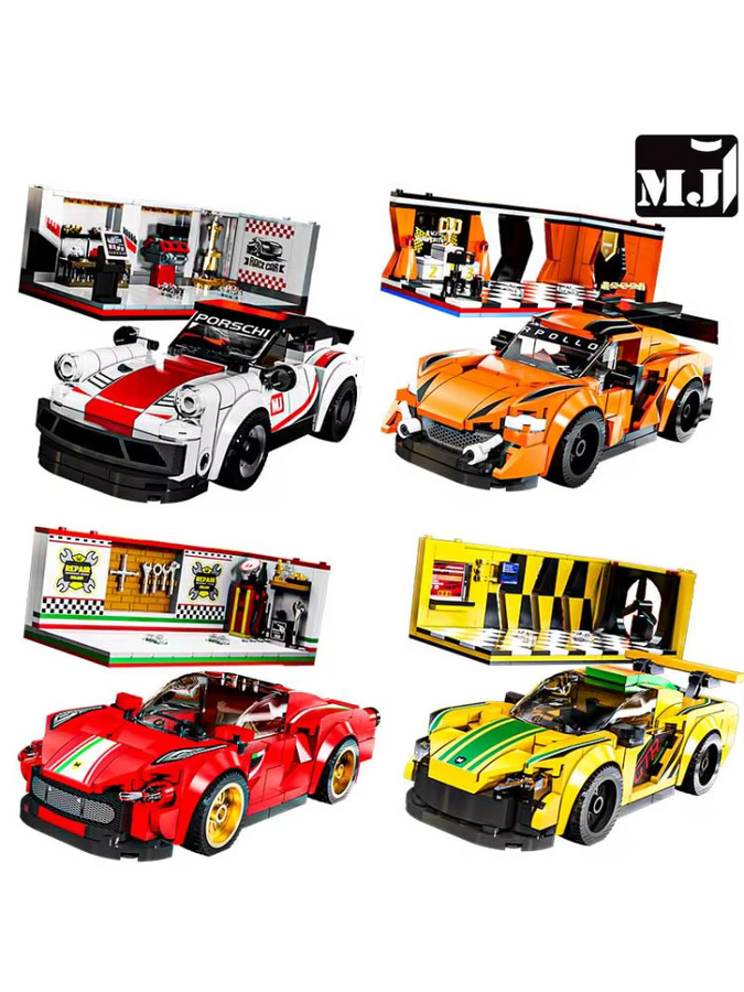 MJ BLOCK City Speed Champion Technisches Auto Sportrennwagen, Bausteine - Bild 4