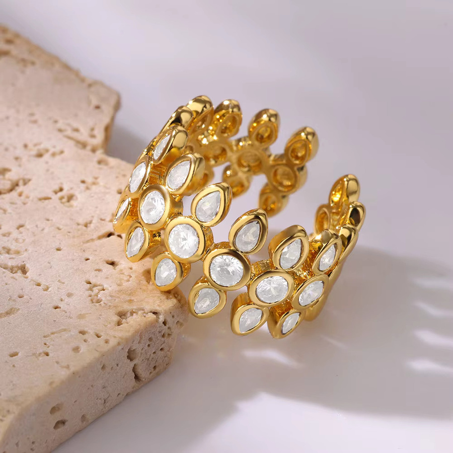 ICFTZWE Ringe Edelstahl, Gold, Zirkonia, Damen - Bild 1