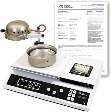 PCE Instruments Feuchtebestimmerwaage PCE-UX 3011QD-ICA in Silber mit eingebautem Drucker und ISO-Zertifikat (220g, 360°C) - Bild 1