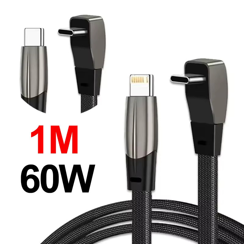 1m USB-C Ladekabel für Tesla Model 3 Highland und Model Y Juniper, 60W Schnellladekabel mit Winkelstecker, Daten- und Ladekabel in Schwarz - Bild 6
