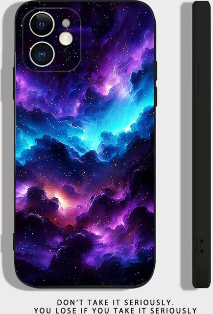 Stoßfeste Silikonhülle mit Weltraum-Galaxie-Design für Apple iPhone in Schwarz und Multicolour - Bild 1