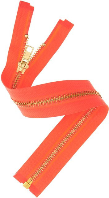 Rico Design Metall Reißverschluss 5mm in Gold und Orange, Länge: 30 cm - Bild 1