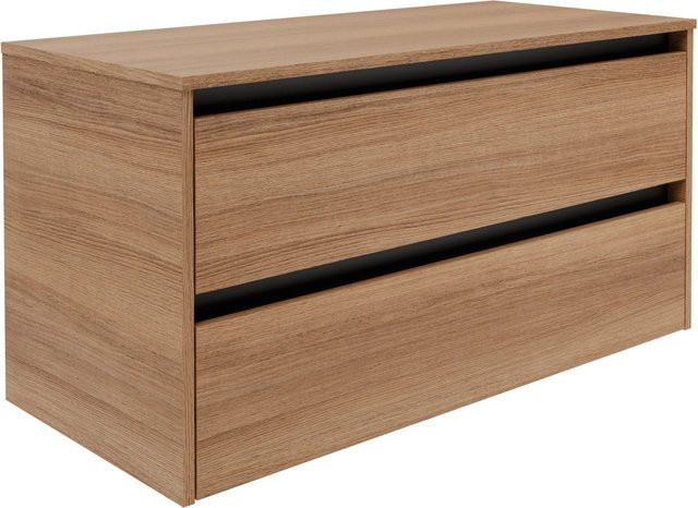Fackelmann Waschtischunterschrank Vita mit 2 Schubladen, Farbe Oak/Braun, B/T/H: 100,4 x 51,6 x 46,5 cm - Bild 1
