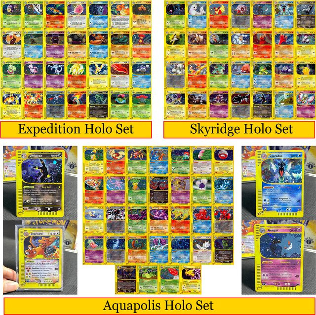 Bandai Pokémon E-Card Holo Set Karten Aquapolis Expedition Skyridge Gengar Charizard, Set / Bundle - Bild 1