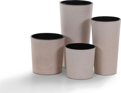 Siena Garden Pflanzkübel Eco Locon in Weiß mit Rillenoptik, Höhe: 46,5 cm, Durchmesser: 25 cm - Bild 2