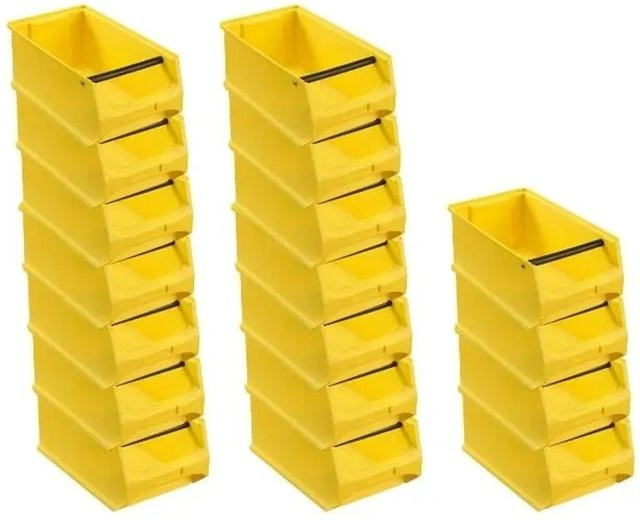 PROREGAL SuperSparSet mit 18 gelben Sichtlagerboxen 4,1 inklusive Griffstange, H x B x T: 15 x 20 x 35 cm, 7,2 Liter Sichtlagerbehälter - Bild 1