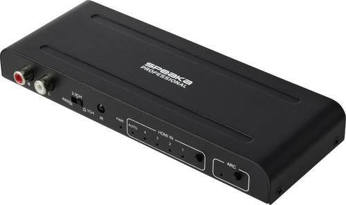 SpeaKa Professional SP-HSU-300 4 Port HDMI-Switch mit ARC in Schwarz für 3840 x 2160 Pixel - Bild 1