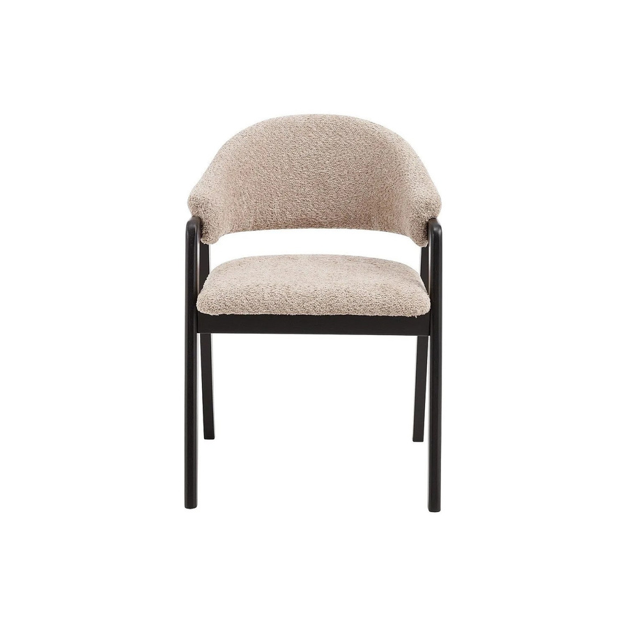 Vente-unique Soluna Stuhl aus Kautschukholz und Bouclé-Stoff in Taupe, Breite: 56 cm - Bild 2
