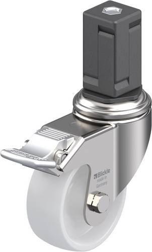 Blickle Lenkrolle mit Feststeller 853537 LKRXA-PO 80G-11-FI-EXV17 aus Edelstahl in Grau und Weiß mit 80 mm Rad-Durchmesser und 120 kg Tragfähigkeit - Bild 1
