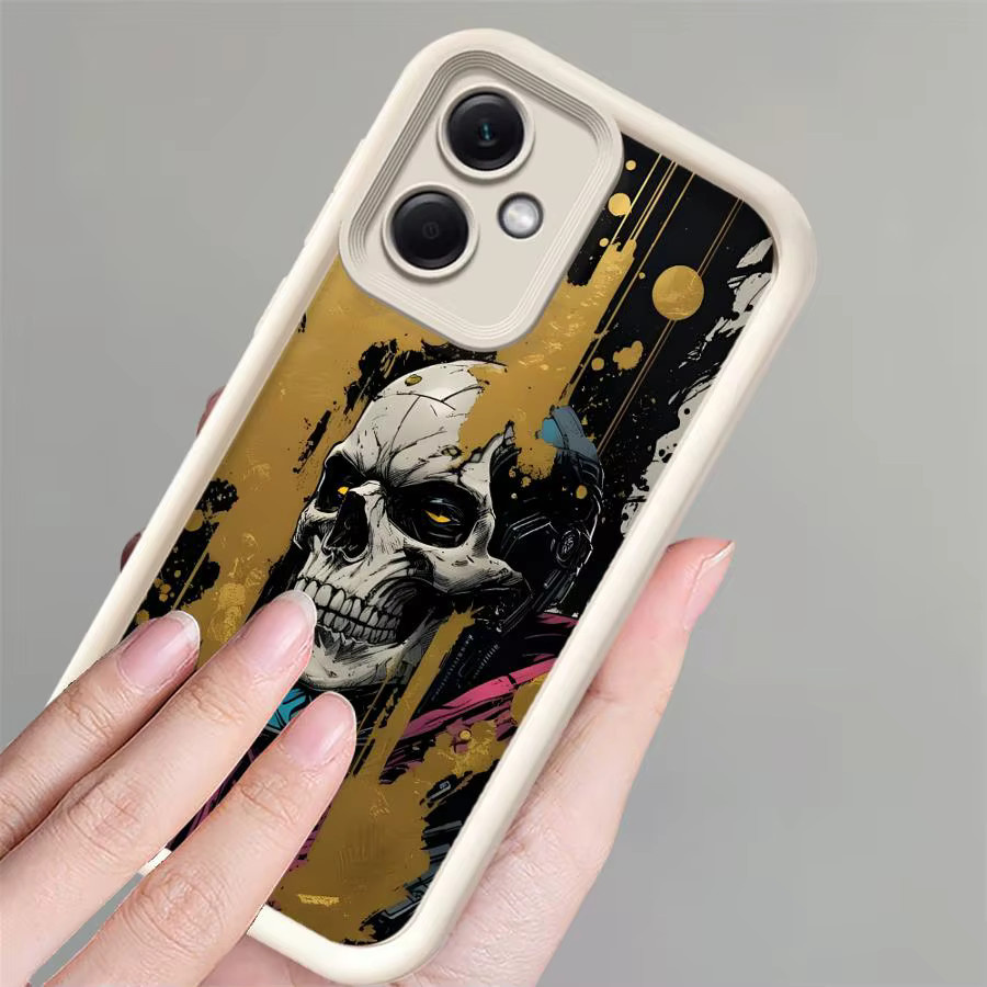 Handyhülle mit gotischem Totenkopf Design für Xiaomi Redmi Note 14 Pro Plus, 13C, 12, 11s und weitere Modelle, Multicolor - Bild 2