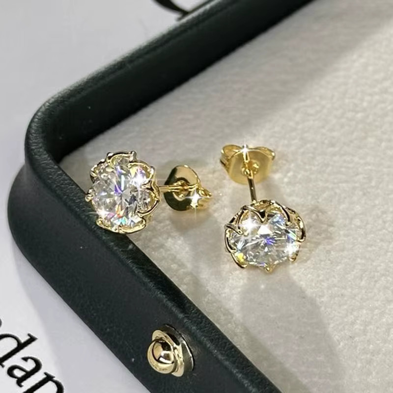 Lnngy Moissanit-Ohrstecker, 14 Karat Gold gefüllt, Damen - Bild 3