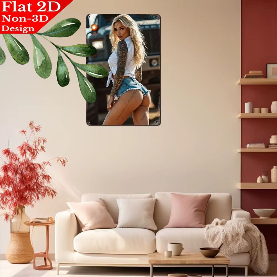 CIFBUY Retro Metallwandkunst Sexy Woman Aluminiumschild Portrait B/H: 20,3 x 30,5 cm - Bild 4