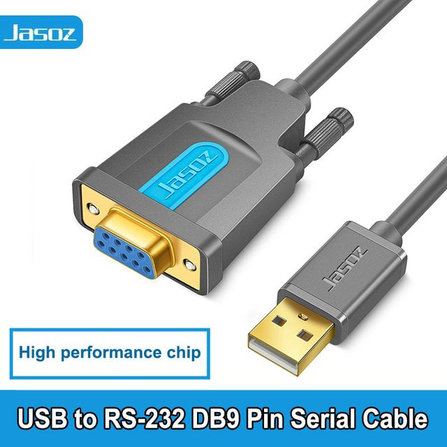 Jasoz USB auf RS232 DB9 serieller Buchse-Konverter-Adapterkabel in Schwarz - Bild 1