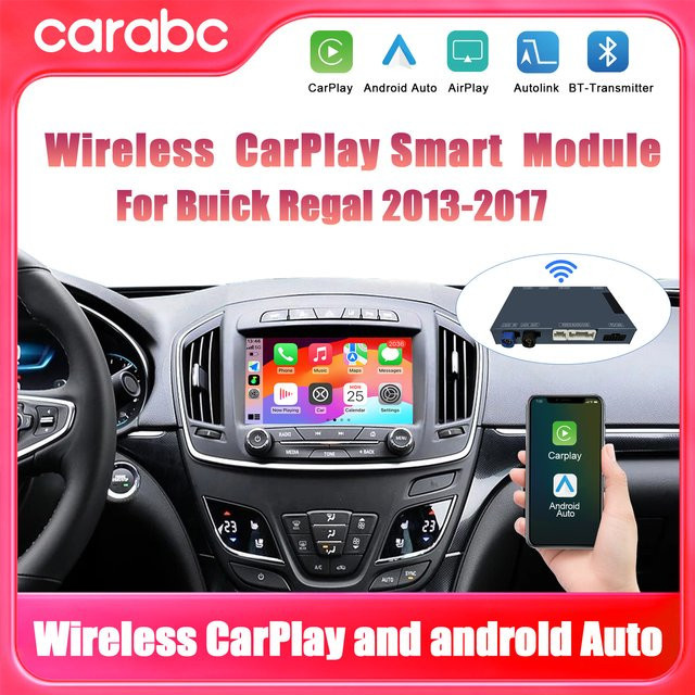 Carabc Wireless Carplay und Android Auto Modul für Buick LaCrosse, Envision, Verano und Opel Insignia 2013-2017 mit 8-Zoll-Bildschirm, Schwarz - Bild 1