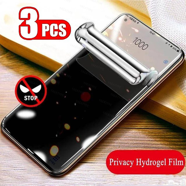 3er-Pack Vivo Hydrogel Displayschutz mit Privacy-Funktion für Vivo Y03 Y03t Y18 Y18E Y18S Y18t Y18i Y19S Y28 Y28e Y28s Y29 Y36c 4G 5G Anti-Spy Schutzfolie Transparent - Bild 1