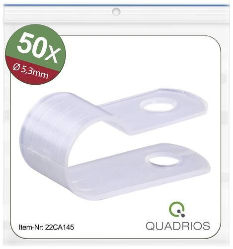 Quadrios 22CA145 Befestigungsschelle schraubbar aus Nylon in Beige/Weiß mit einem maximalen Bündel-Durchmesser von 5,3 mm, 1 Set - Bild 1