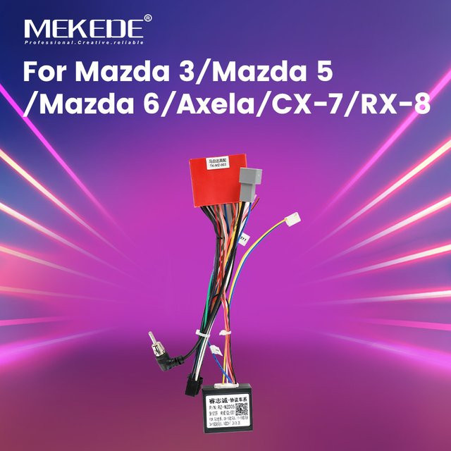 MEKEDE Kabel Adapter Set für Mazda 3, Mazda 5, Mazda 6, Axela, CX-7 und RX-8 zur Installation von MP5 Radio Stereo Playern - Bild 1