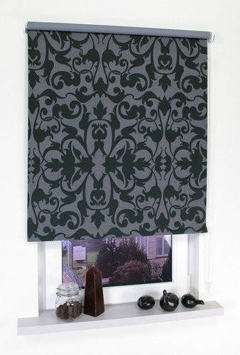 LIEDECO Seitenzug-Rollo Blackout aus Polyester in Schwarz/Grau, B: 122 cm, H: 180 cm - Bild 1