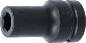 BGS Kraft-Steckschlüssel-Einsatz Sechskant tief 5500-19 mit 25 mm Antrieb und 19 mm Schlüsselweite aus Chrom-Molybdän-Stahl in Schwarz - Bild 1