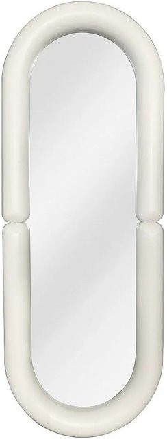Vente-unique Wandspiegel Sindra oval in Cremefarben aus Paulownia Holz, Breite: 60 cm - Bild 1