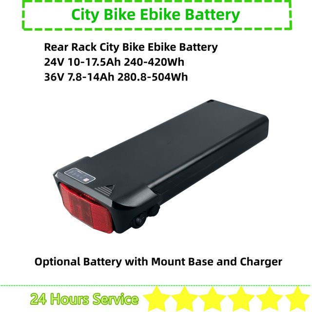 Zündapp E-Bike Batterie für Gepäckträger Halterung, 36V, Schwarz, passend für Zündapp Z802 und Z802 Hiper - Bild 1