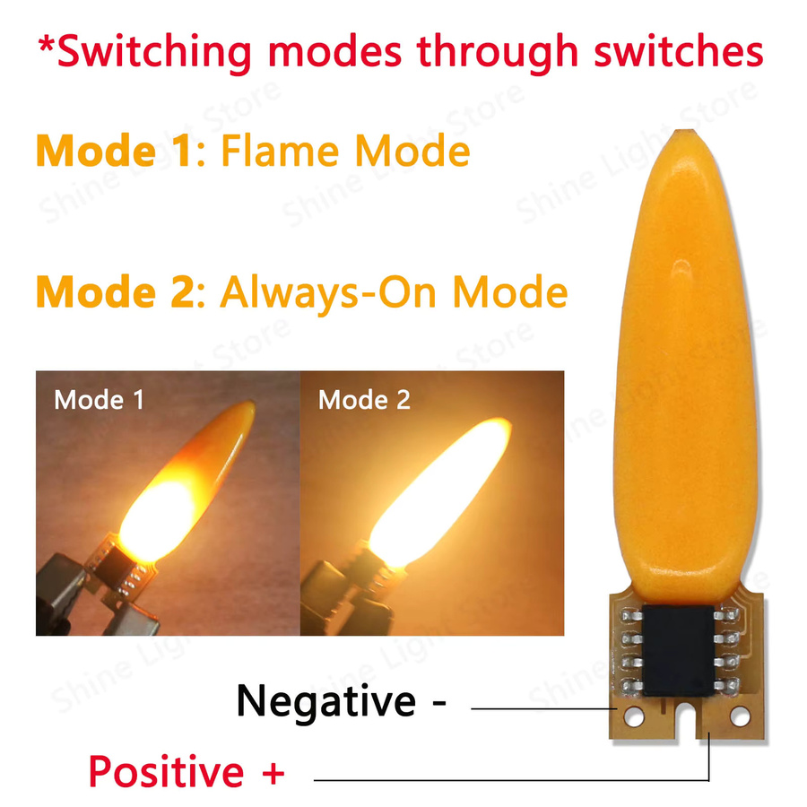 DT&ZM LED-Blitz Flamme Kerze Edison Glühbirne in Orange mit 2-Modus Diode für Party und Geburtstag - Bild 2