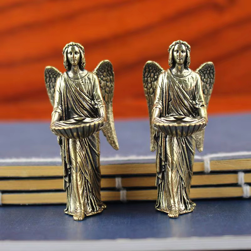 TPXCKz Engelstatue aus Messing und Bronze als dekorative Figur für deine Tischdekoration - Bild 2