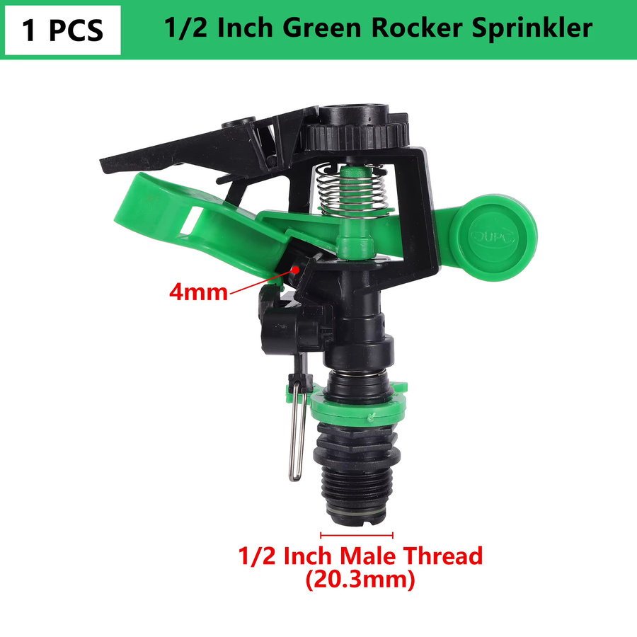 Rotierender Wipp-Sprinkler von Adhere To Fly mit 1/2 Zoll und 3/4 Zoll Außengewinde für die kreisförmige Garten- und Rasenbewässerung in Rot - Bild 2