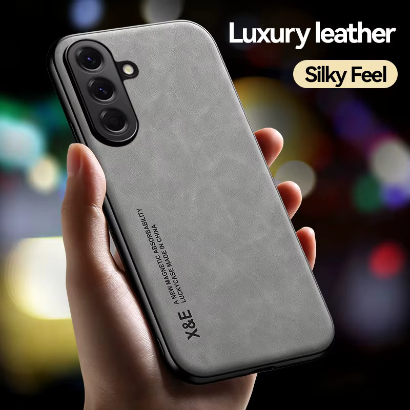 Magnetische Leder-Handyhülle für Samsung Galaxy S23 S24 S25 S26 Ultra Plus FE und A-Serie in Grün oder Grau - Bild 2