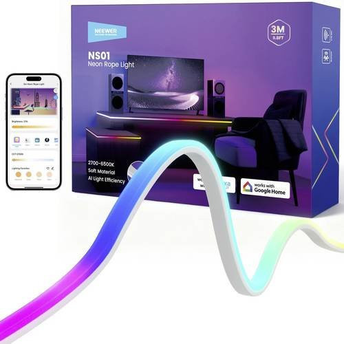 Neewer NS01-3 RGBICW LED-Streifen Neon Flex Set mit Netzteil in Multicolour, 3000mm - Bild 1