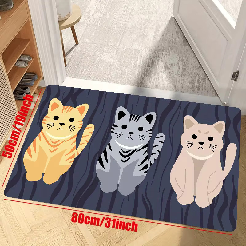 VIKAMA Küchenteppich mit Cartoon-Tier-Motiv, rutschfest und waschbar, Mehrfarbig, B/T: 60 x 40 cm - Bild 3
