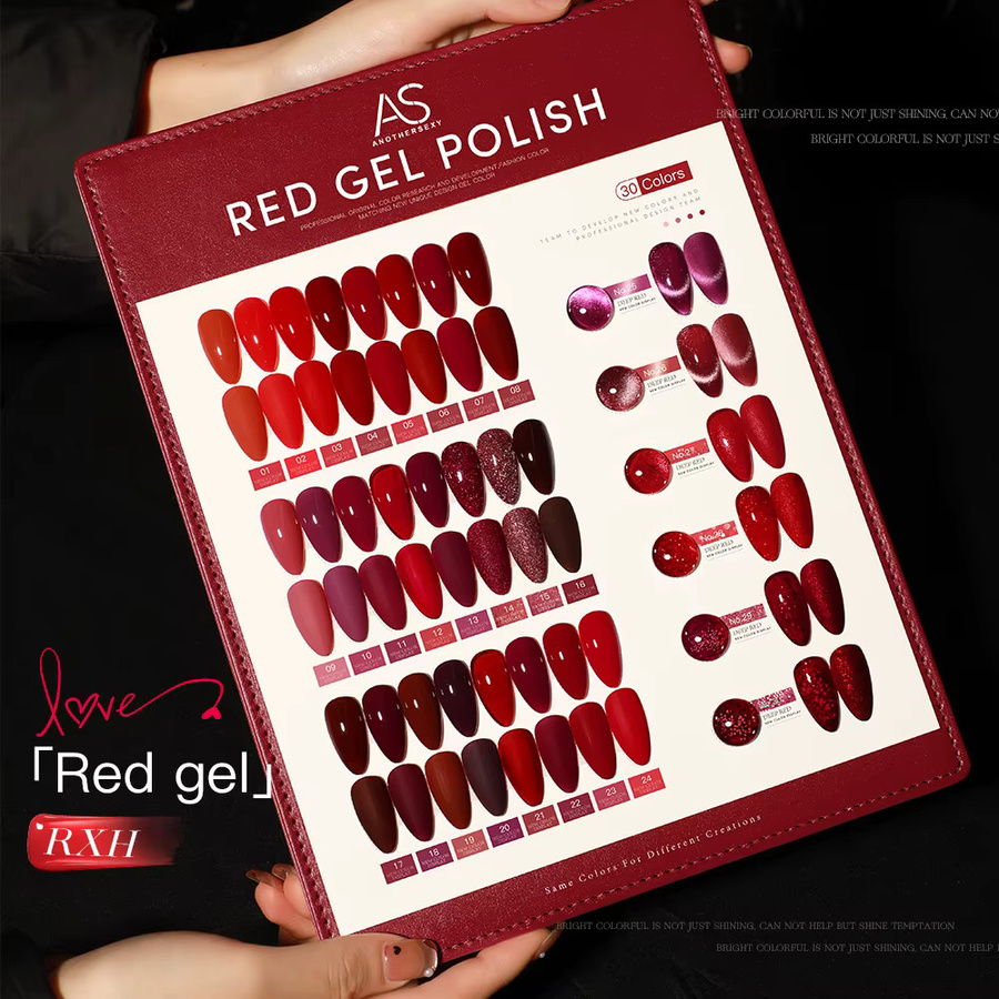 AS UV-Semi-Permanent-Gel-Nagellack-Set, Kristall, Rot, 15 ml - Bild 2