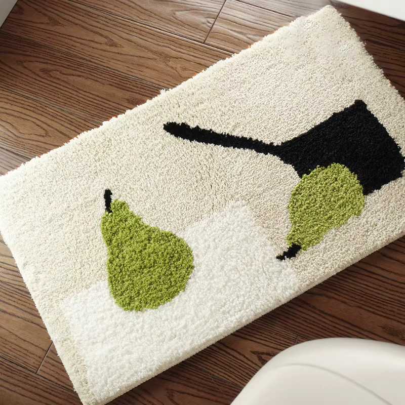 VIKAMA Pear Fun Teppich im skandinavischen Stil, rutschfeste und verdickte Fußmatte mit Tiermotiv in Mehrfarbig, B/T: 60 x 40 cm - Bild 3
